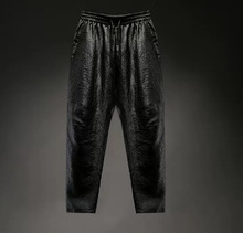 预售设计 感夏季男士香云纱真丝直筒休闲黑色长裤
