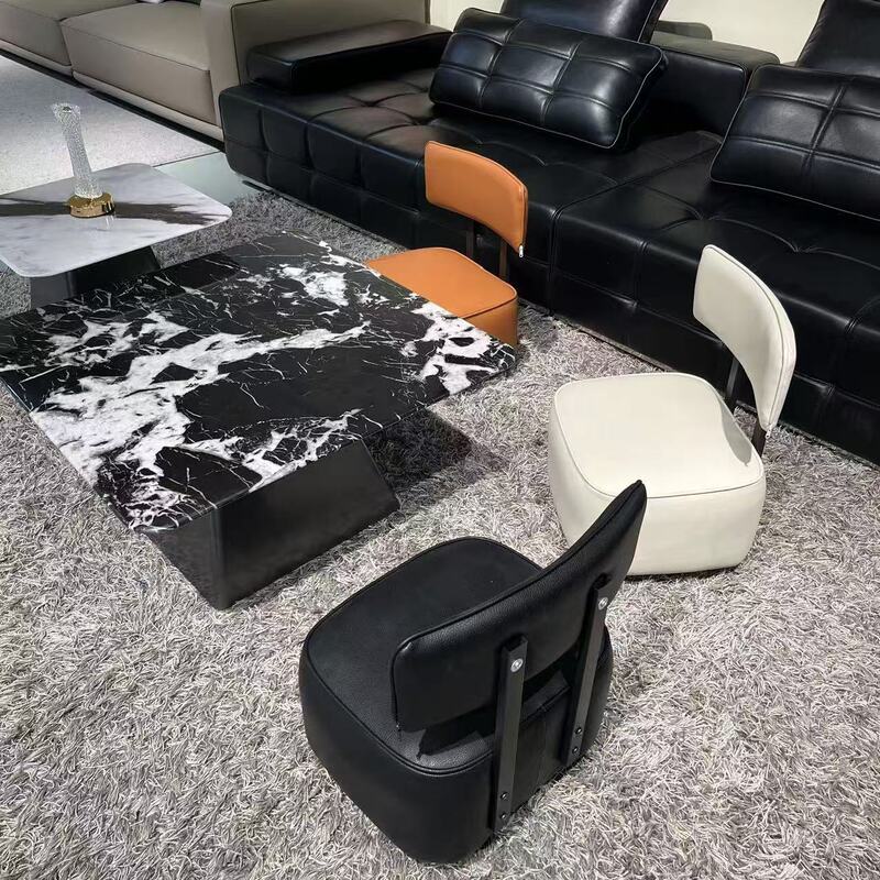 背もたれ回転スツール、家庭用ヨーヨーチェア、リビングルームソファスツール、靴交換スツール、ジャカード中古背もたれユニバーサルホイールスツール|undefined