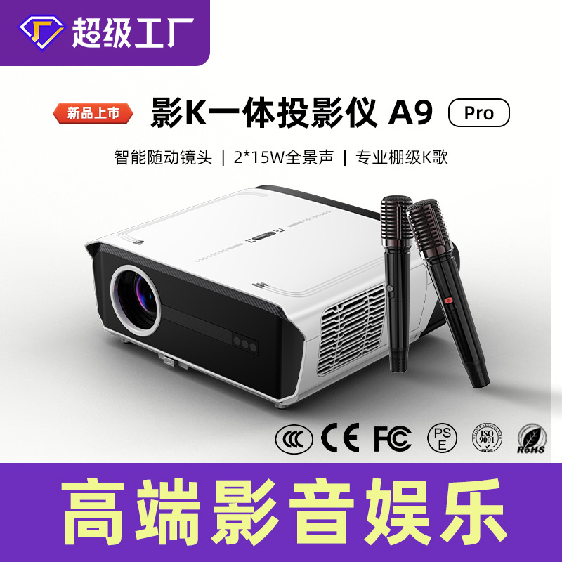 Home Theater Karaoke Projector Ultra-Clear Large Screen All-In-One Projector Source Factory New Product Wholesale Customization