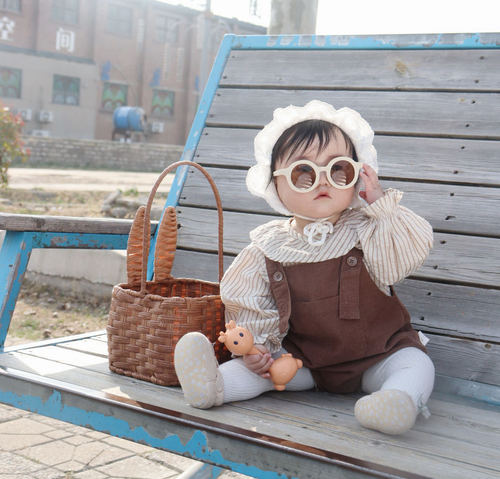 ins韩版儿童外出防晒墨镜 可爱糖果色圆框墨镜 男女宝宝太阳眼镜