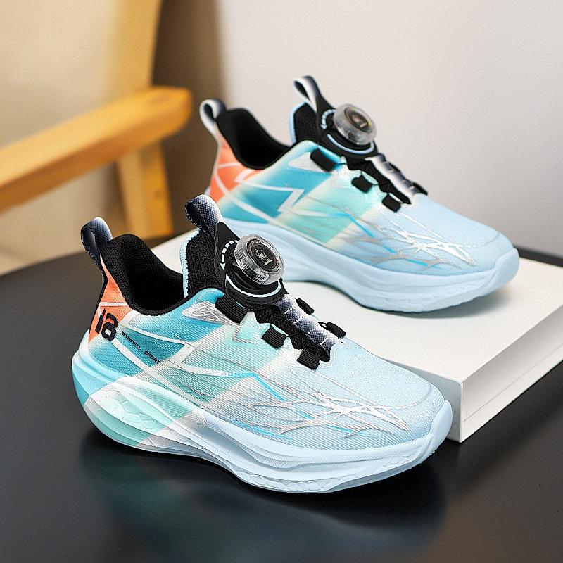 Zapatos deportivos de botón para niños, zapatos de carrera profesionales para estudiantes, redes transpirables de otoño, nuevos zapatos de entrenamiento para niños y niñas