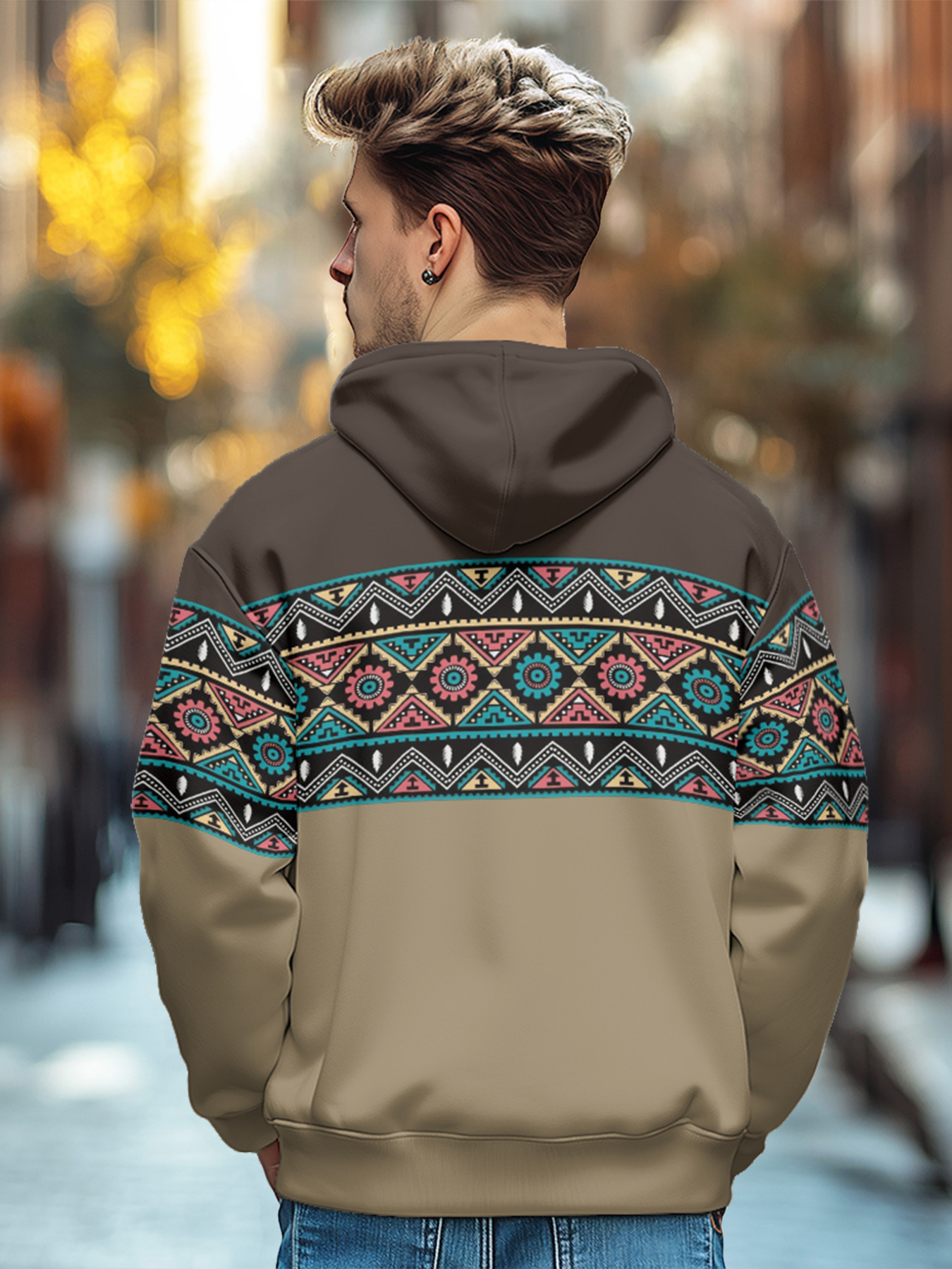 Giacca in cotone con cappuccio e cerniera da uomo invernale con stampa digitale europea D953_voghion.com