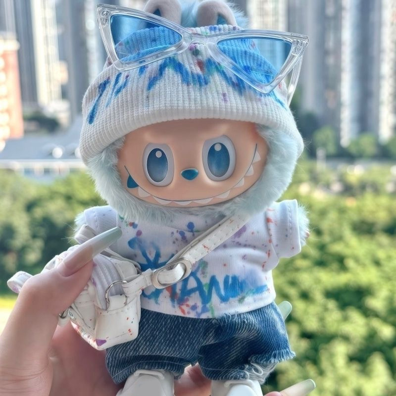 一二三代通穿labubu衣服涂鸦风潮牌套装娃衣站姿坐坐派对衣服|undefined