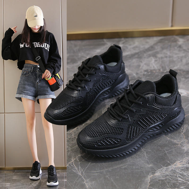 2024 Spring and Summer New Women's Shoes Korean Style Chic Sneakers Women's Breathable Daily All-match Casual Shoes Dance Running Shoes