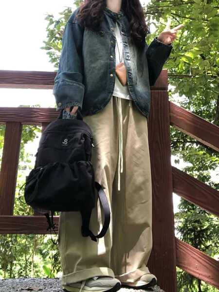 Denim autumn Japanese retro design jacket