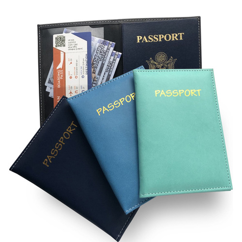 Leather Wholesale Fashionable Multicolor Passport Protective Cover for Traveling Abroad Unisex Ultra-Thin PU Leather Passport Holder