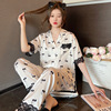 Pijama, summer lace cardigan, trousers, set, with short sleeve