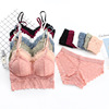 Lace underwear, set, top with cups, headband, tube top, french style, beautiful back, wholesale