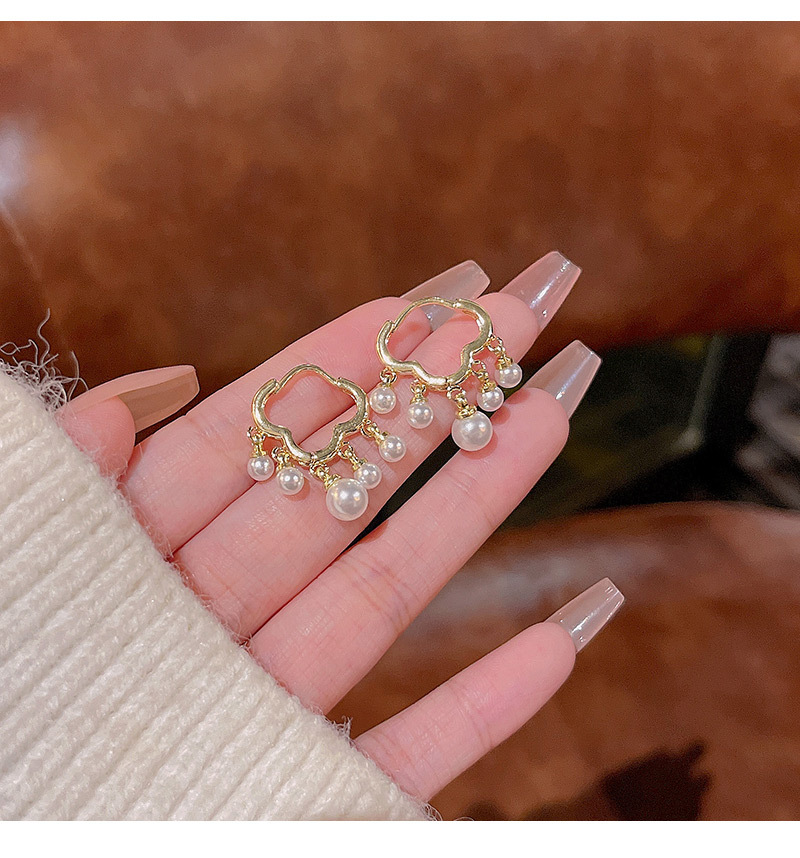 1 Pair Simple Style Geometric Imitation Pearl Alloy Womenu0027S Earrings