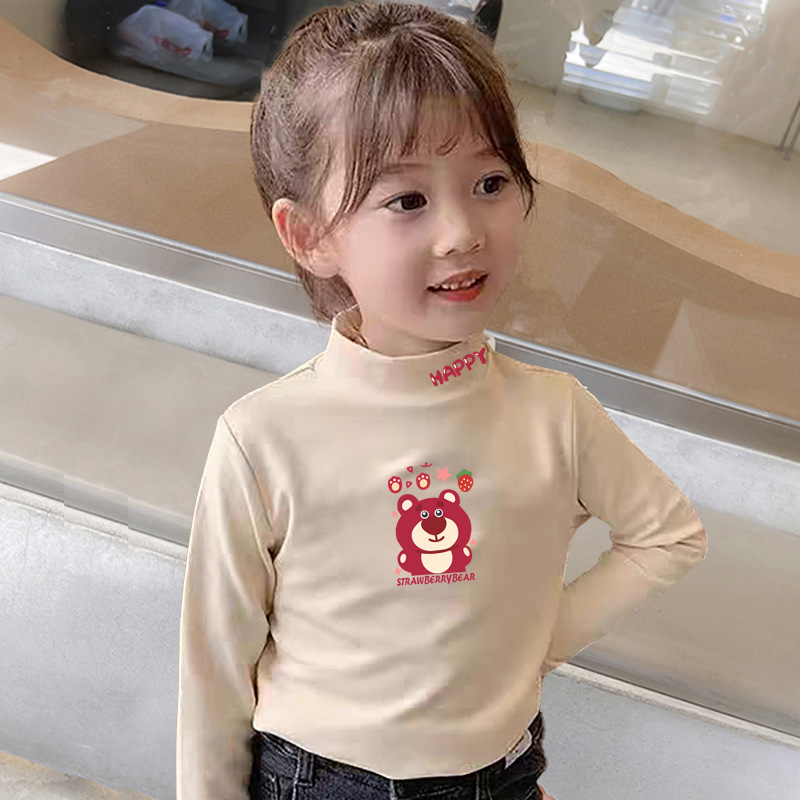 Otoño e Invierno para niños 2023 nueva camisa de fondo de terciopelo cálido manga larga mediano y grande niños y niñas bebé interior superior image 4