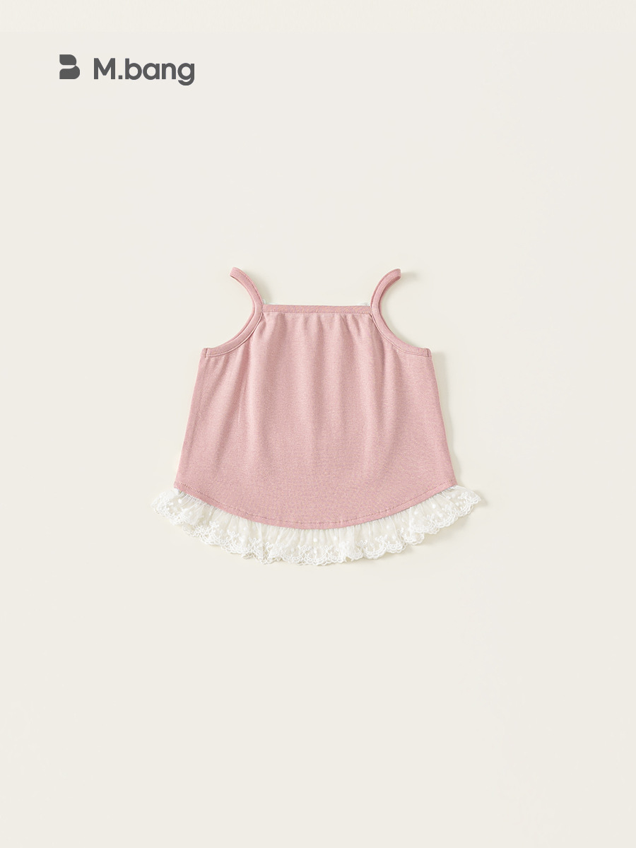 Youbao ropa para niños 2025 nuevos tops de verano para niños con encaje y tirantes de lazo fino para niñas
