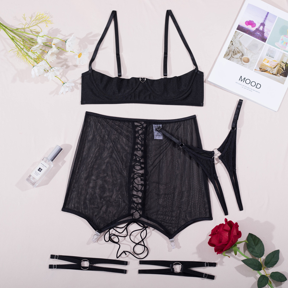 Black Lace Sheer Bodysuit Image 5