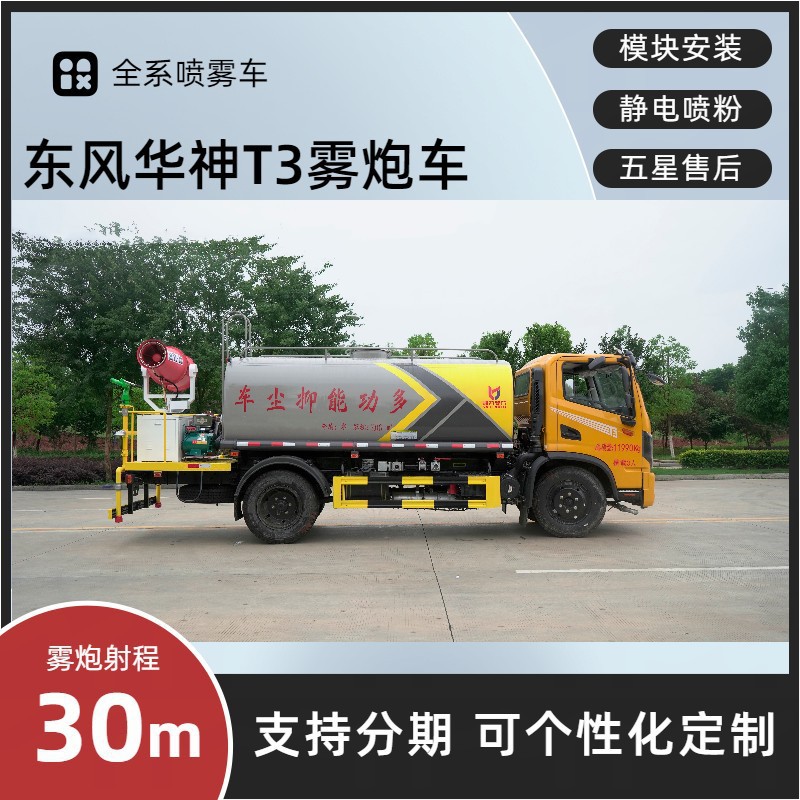 Dongfeng Huashen Multifunctional Fog Cannon Vehicle 8-Meter 30m Spray Vehicle for Construction Site Demolition and Greening