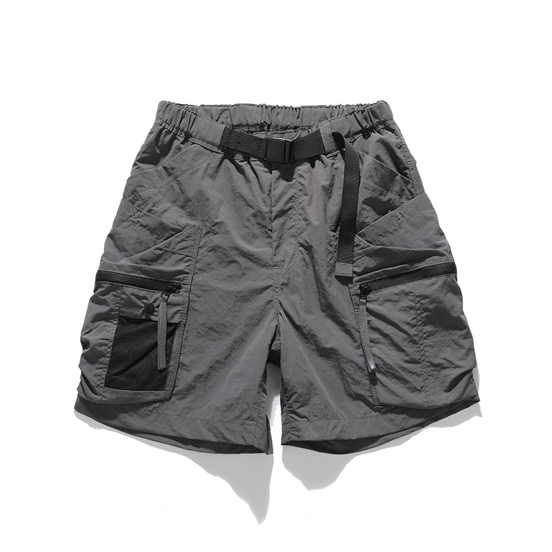 日系アウトドア機能多ポケットレトロ工装半ズボン男性日系潮牌ゆるいストレートカジュアル五分ズボン