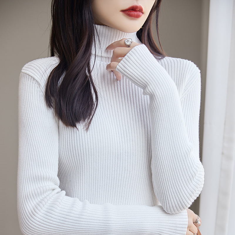 Cotton High Lapel Knitted Sweater for Women in Autumn and Winter New Slim Fit Inner Wear Slimming Look Versatile Bottoming Shirt Top Cotton High Lapel Knitted Sweater for Women in Autumn and Winter New Slim Fit Inner Wear Slimming Look Versatile Bottoming Shirt Top