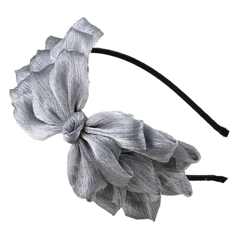 Corea del Sur arco grande diadema primavera y el verano moda dulce brillante cabeza de malla hebilla color sólido súper hadas horquilla joyería