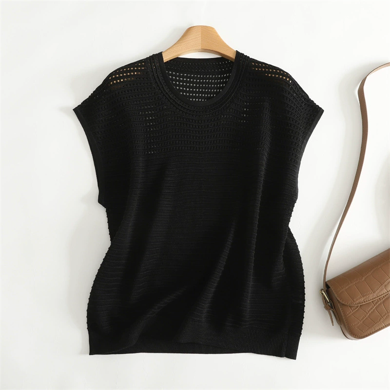 T-shirt, knitted sweater sleevless, elastic vest, plus size