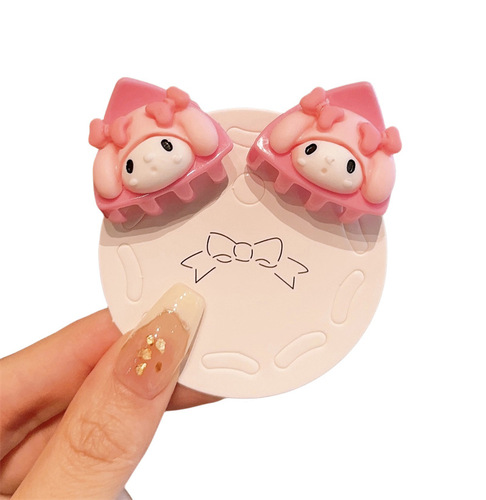 Children's Sanrio small scratching clip cartoon cat ears princess bangs clip hair accessories cute baby hair clip that does not hurt broken hair