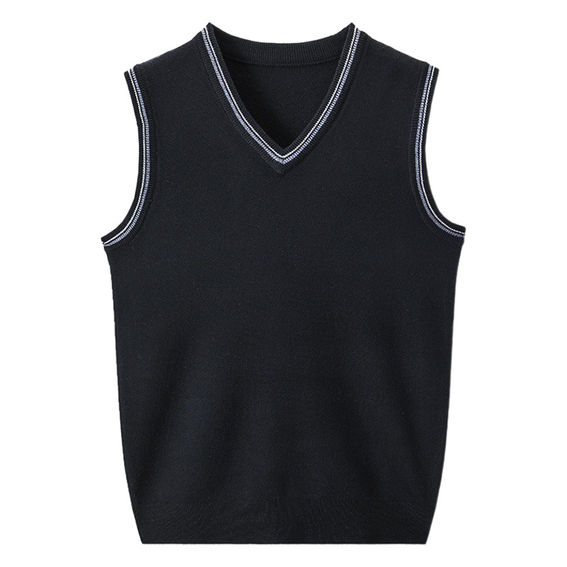 Chaleco Tejido con Cuello en V para Hombre de Lana y Acrílico, Térmico y Transpirable, para Otoño e Invierno