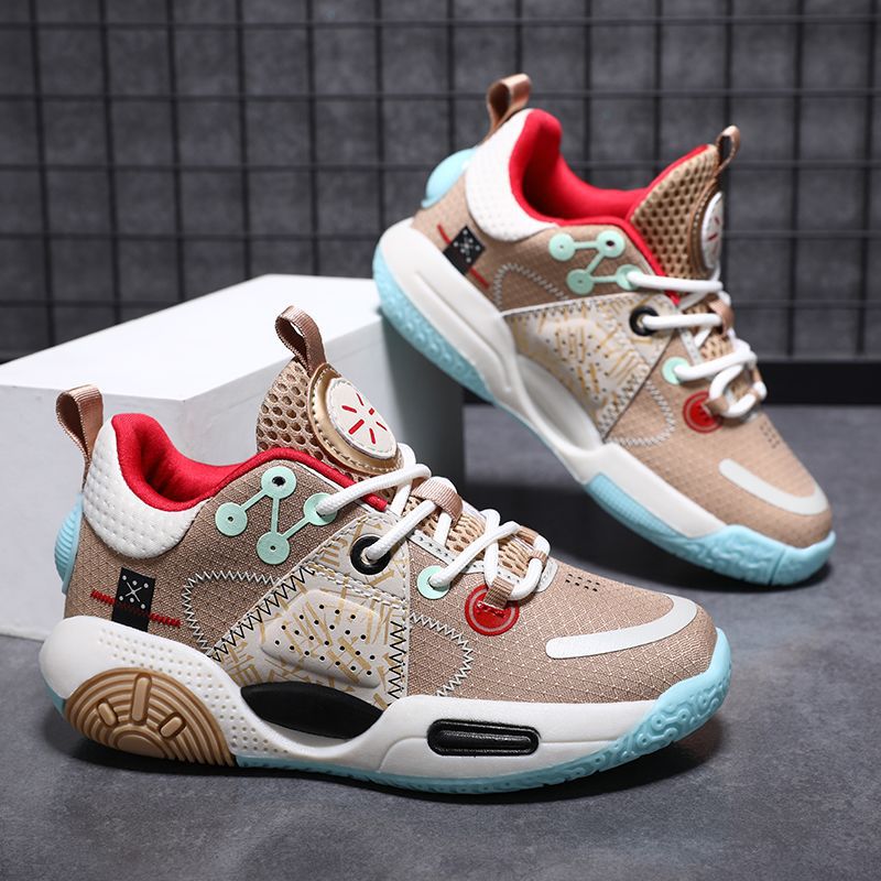 Children's Basketball Shoes for Boys, Teenagers, and Older Children, Outdoor Sports Shoes, Professional Mesh Training Shoes, Non-Slip Shoes