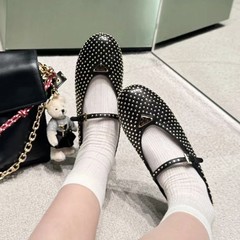羊の皮の版 ~ 新しい三角の標準はドリルの1字をいっぱいにしてメアリーの珍の靴の女性の夏を掛けます。