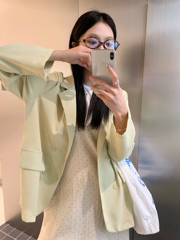 Summer Matching High-End Solid Color Thin Blazer Women's Korean Style Loose Slimming Long-Sleeved Cardigan Top Summer Matching High-End Solid Color Thin Blazer Women's Korean Style Loose Slimming Long-Sleeved Cardigan Top