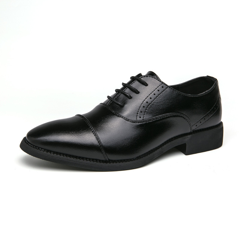 Transfronterizos de negocios grandes zapatos de cuero tallado de lazos negros zapatos de cuero de oficina de hombre zapatos de boda image 7