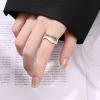 Tide, small design ring, silver 925 sample, simple and elegant design, trend of season, light luxury style, on index finger