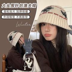 冷帽大头围帽子女毛线帽登山2025秋冬季保暖防风大脸显脸小针织帽