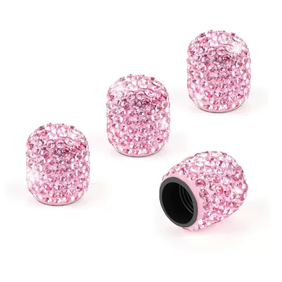 Car Tire Valve Caps with valve - pink-diamonds-pack-of-4