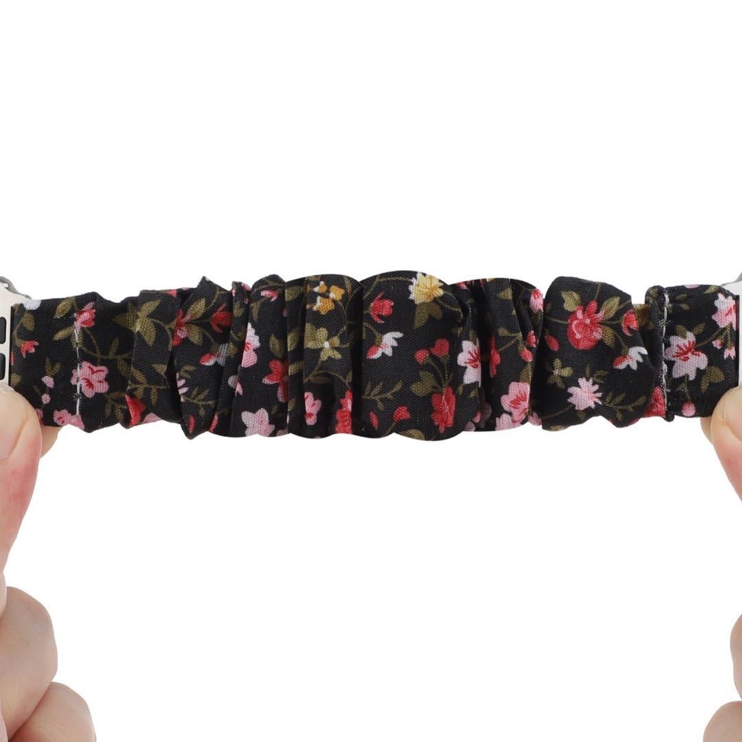 Adecuado para Fitbit Versa3 correa de intestino grueso poliéster elástico tela impresa banda de pelo correa elástica