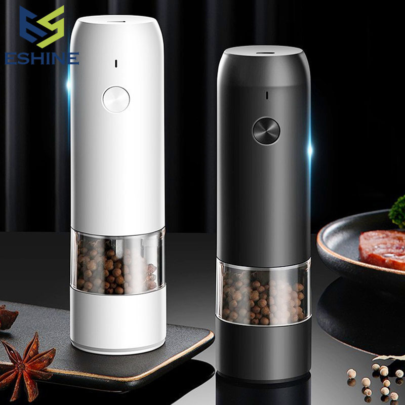 Molinillo de inducción molino de pimienta eléctrico botella de condimento botella manual de sal de mar molino de pimienta botella de molienda