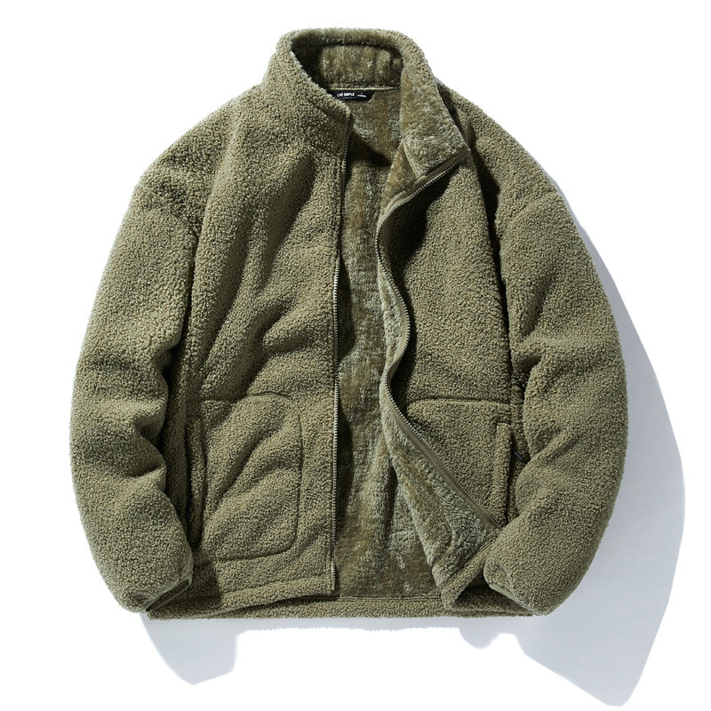 2265 Outdoor Teddy Velvet Jacket Men's Autumn and Winter Fleece Stand Collar Loose Fleece-Lined Thickeneded Warm Sweatshirt 2265 Outdoor Teddy Velvet Jacket Men's Autumn and Winter Fleece Stand Collar Loose Fleece-Lined Thickeneded Warm Sweatshirt