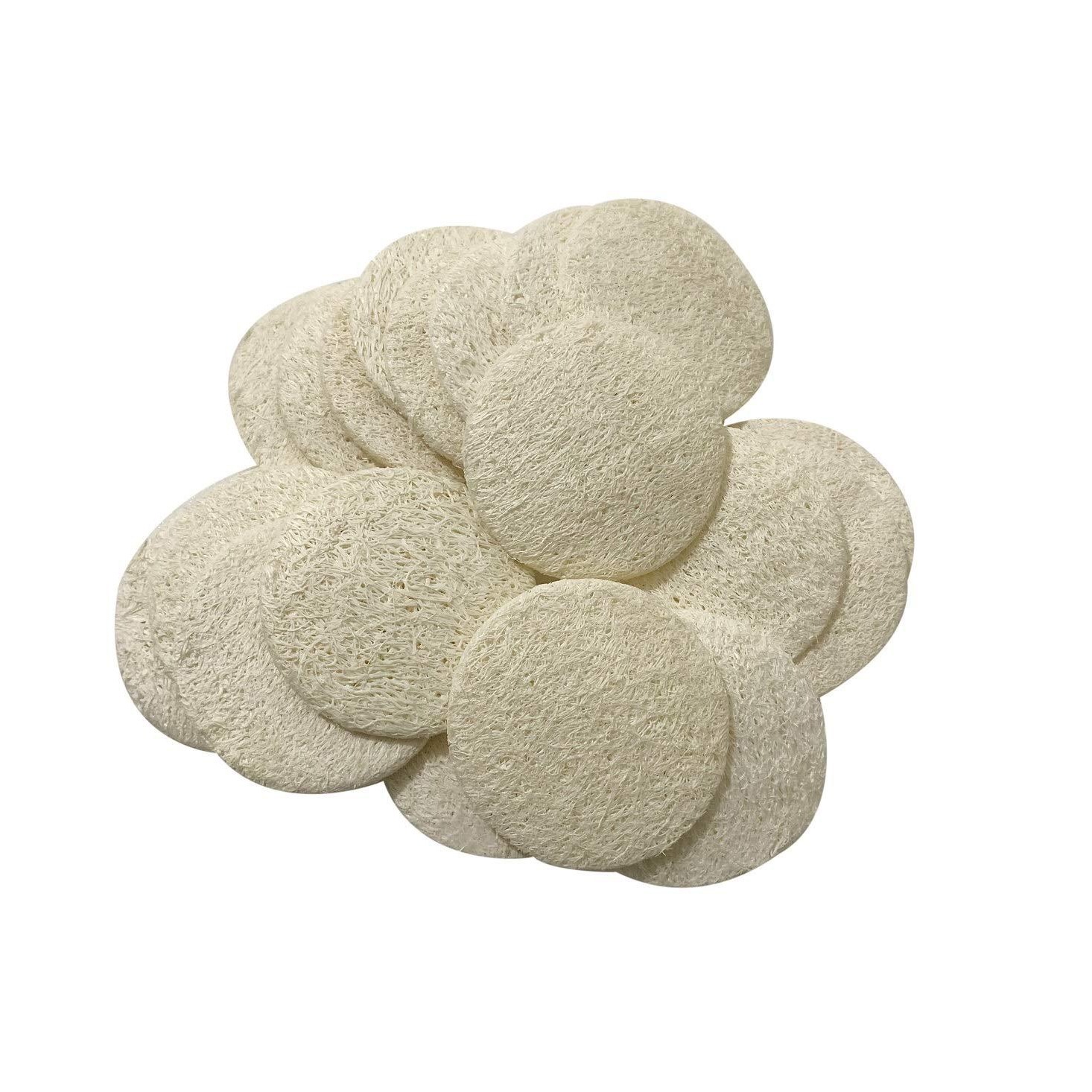 Suministro directo de fábrica de esponja de Loofah removedor de maquillaje cara lavado pieza redonda cepillo de baño al por mayor