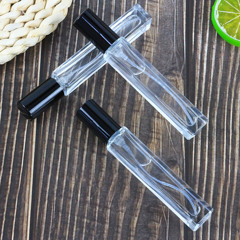 10ml香水瓶玻璃分装瓶长方立体式旅行便捷分装瓶卡口螺口按压喷雾