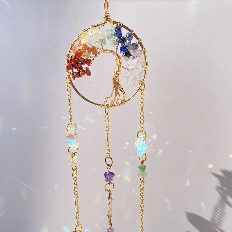 Geometric Pattern Simple Style Geometric Crystal Suncatcher Wind Chime Wall Art