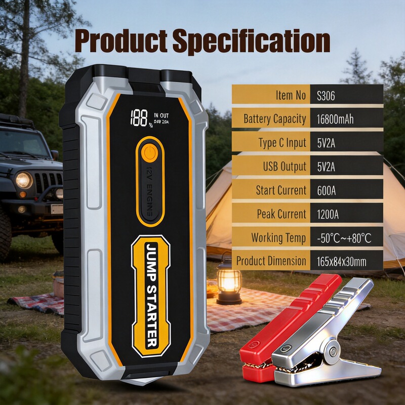 Cross-Border New Product Jump Starter 1000A Battery Starter 12V Car Emergency Starting Power Supply Power Bank