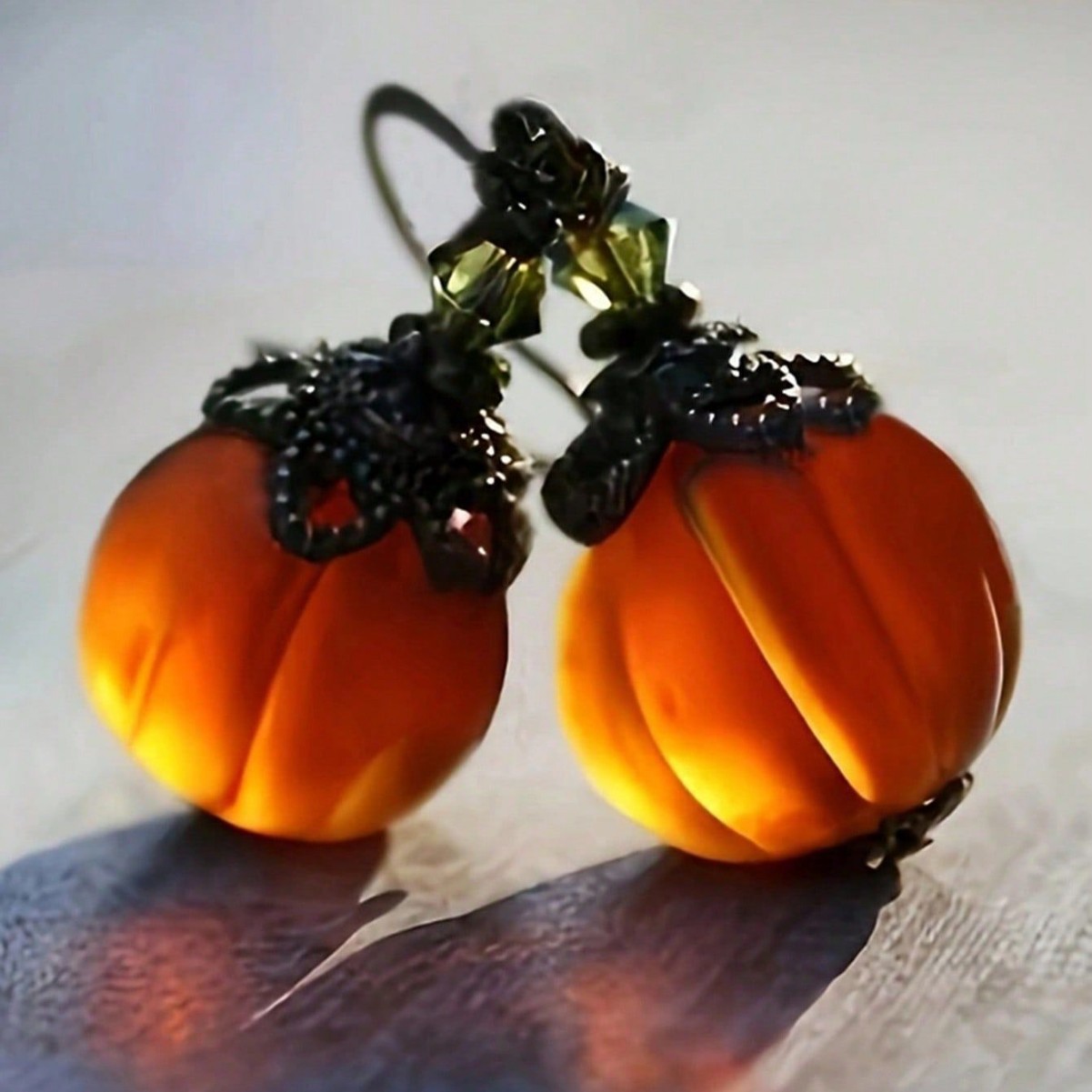 European and American New Jewelry Cross-border Simple Retro Pumpkin Pendant Water Drops Halloween Distinctive Earrings Funny Earrings