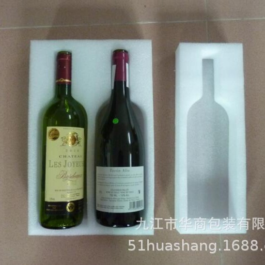 九江珍珠棉包装盒内衬 红酒瓶内托 化妆品内衬植绒玻璃瓶包装