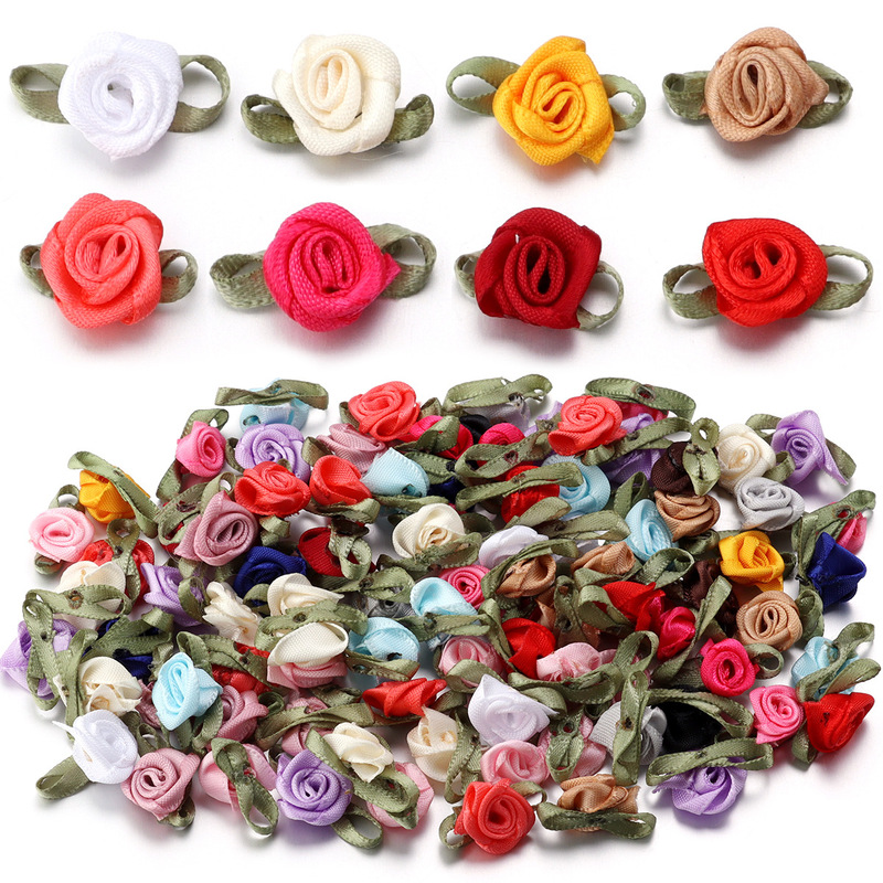 Polyester Plus Leaf Rose Bud Craft Decoration Small Flower Toys Shoes Hats Bags Clothing Accessories Bride Holding Flowers
