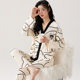 Pajamas Women's Spring and Autumn Cotton Trousers Long Sleeve Casual Cardigan Loose Outwear Home Clothes suit Explosions