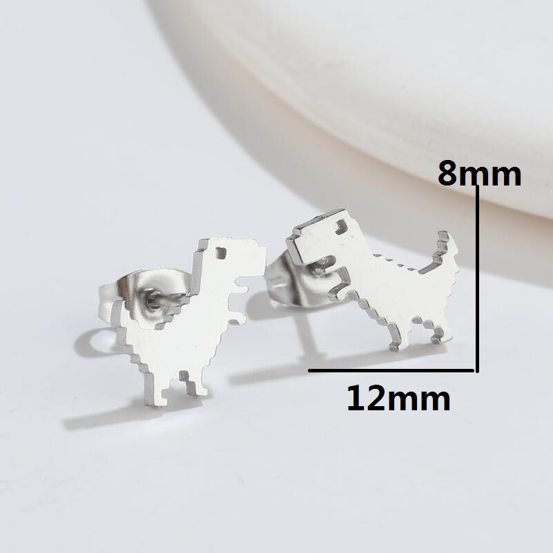 5g Weight PVD Coated Gold Plating Process PVD Coated 18K Gold Real Gold Plated Animal 304 Stainless Steel Simple Style Waterproof Non Tarnish Ear Studs