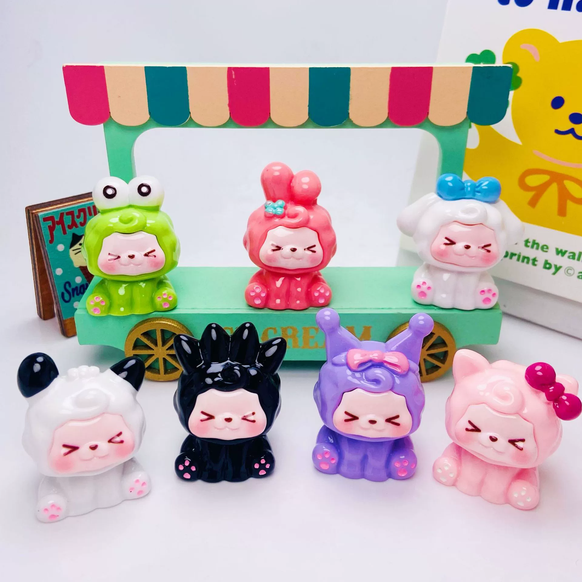 New three-dimensional Sanrio solid color KIKI exquisite keychain pendant desktop car small ornaments Douyin blind bag