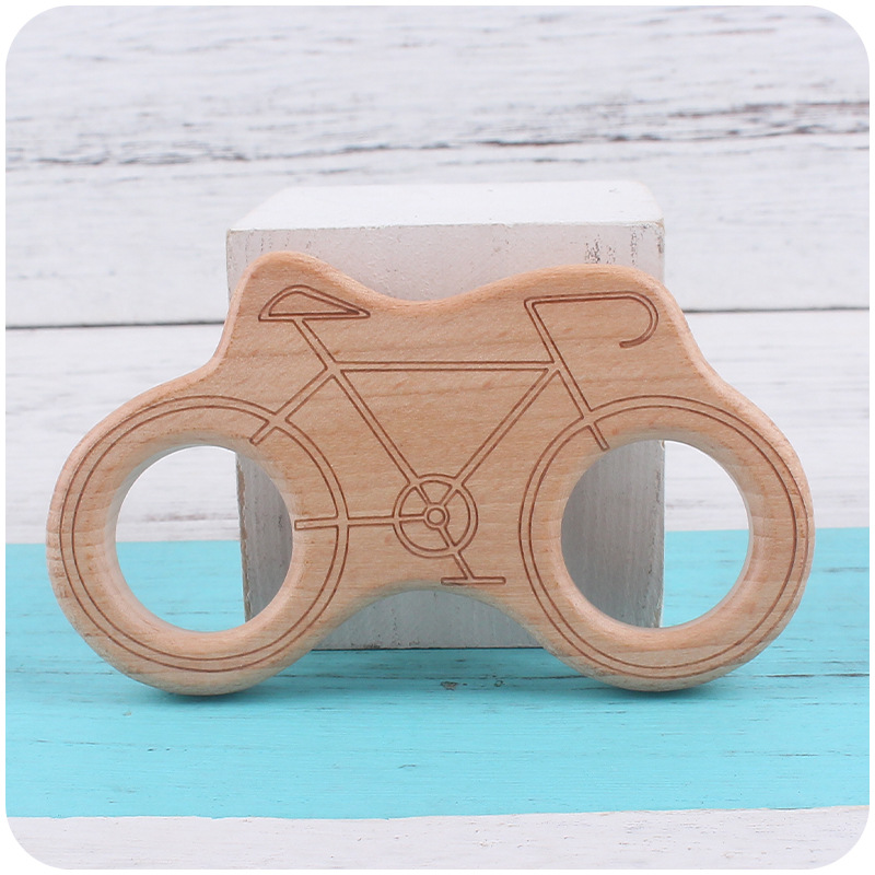 INS bebé haya juguete mordedor calmante bebé dibujos animados animal jirafa bicicleta hoja mordedor