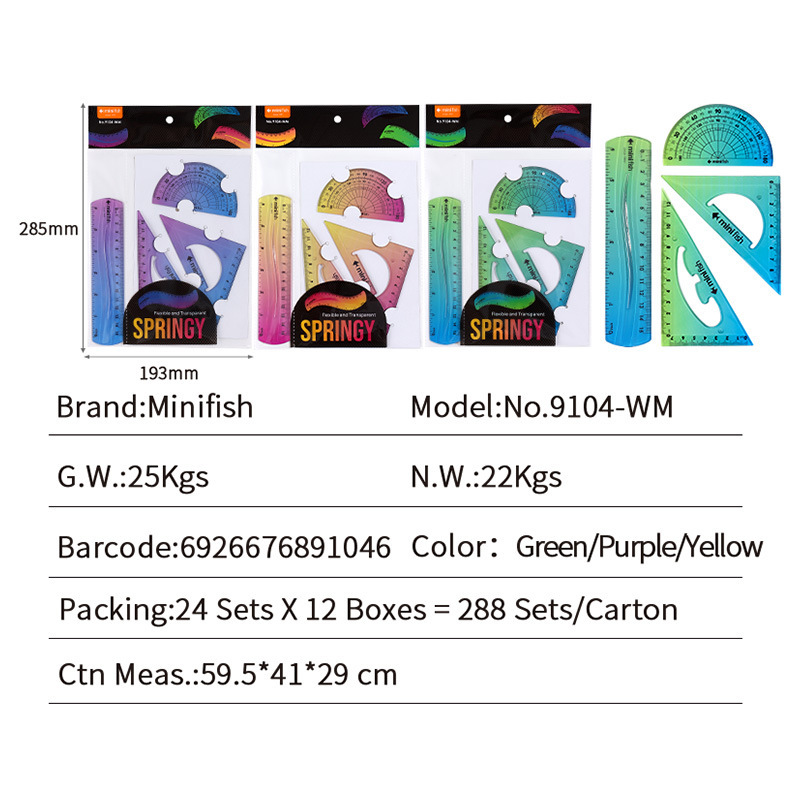 Transfronterizo amazónica gradiente suave regla de geometría triangular regla recta 4 regla de fábrica al por mayor