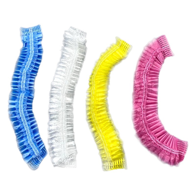 Disposable Shower Caps, 100 Pieces, High-Pressure Pe, Thickened, for Bathing, Hairdressing, and Hair Treatment, Hotel Wholesale Preferred
