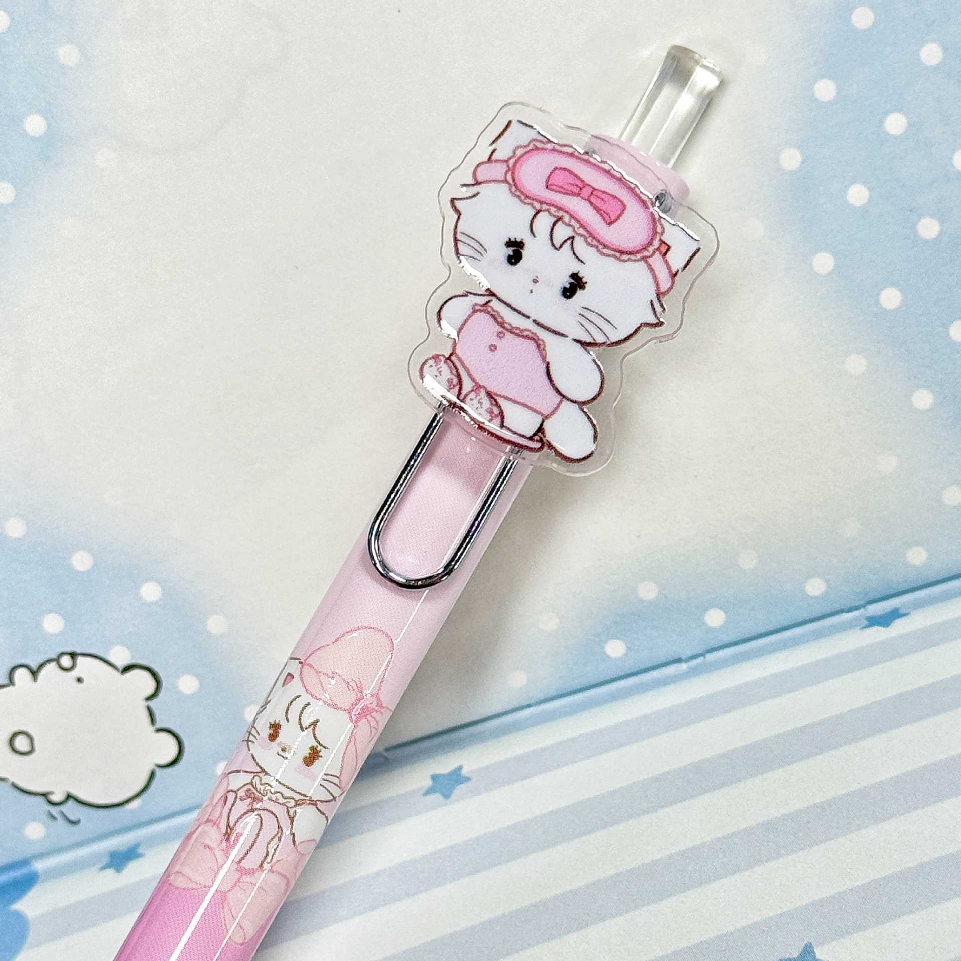 YSWH新型mikoo押し中性ペン高颜値パッチ低重心ペンタイプ書き滑らかサインペン黒