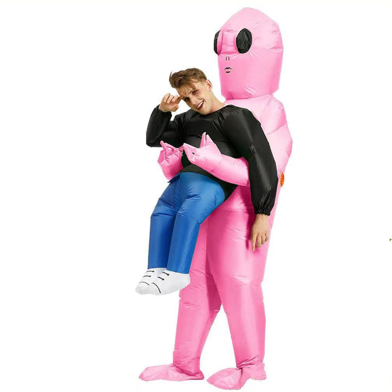 Venta caliente Traje inflable transfronterizo Dinosaurio de Halloween Alien Tyrannosaurus Rex Dress Up Ropa de actuación divertida Decoración de fiesta