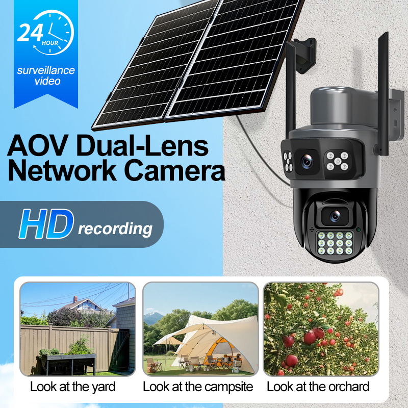 HiEasy Solar Supervisión 4G Cámara binocular de doble pantalla 5 millones de monitoreo solar al aire libre