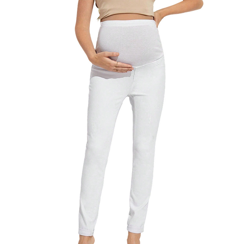 Maternity Adjusted High Waist Ripped Skinny Jeans Wholesale|undefined
